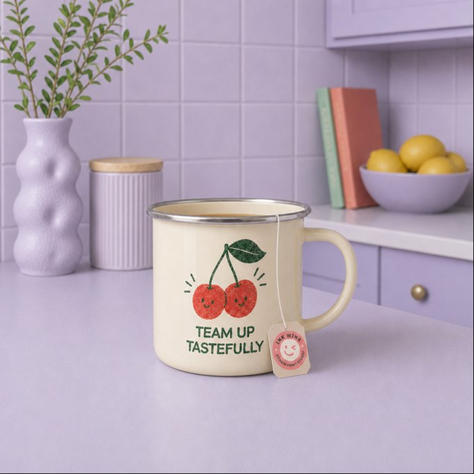 Team Up Tastefully enamel mug